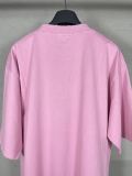Original Unisex Pink Embroidered Logo Distressed Hem T-Shirt