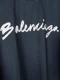 Original Handwritten Logo Oversized T-Shirt Black Cotton Tee with White Script Print