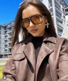 5A Double Bridge Aviator Style Square Sunglasses 0644