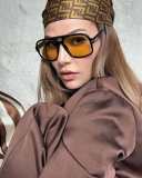 5A Double Bridge Aviator Style Square Sunglasses 0644