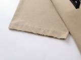 Original 3D Leather Logo T-Shirt Beige Cotton Tee with Raised Black Lettering
