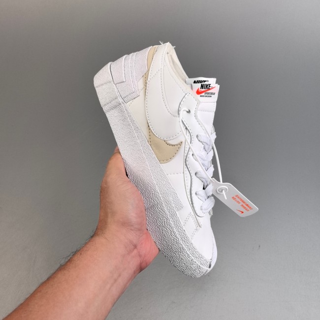 Blazer Low White Sail Deconstructed Leather Sneakers