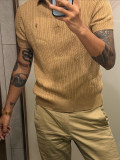 5A Unisex Cable Knit Cotton Polo 2273