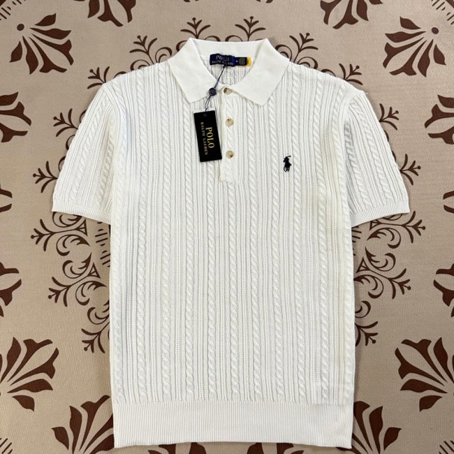 5A Unisex Cable Knit Cotton Polo 2273