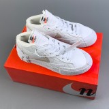 Blazer Low White Sail Deconstructed Leather Sneakers