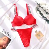 5A Women's Sexy Shine Rhinestone Sparkling Underwear Set