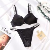 5A Women's Sexy Shine Rhinestone Sparkling Underwear Set