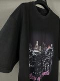 Original Los Angeles Night Scene Printed T-Shirt Vintage Wash Streetwear