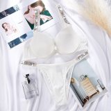 5A Women's Sexy Shine Rhinestone Sparkling Underwear Set