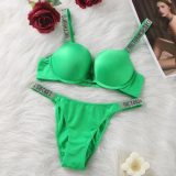 5A Women's Sexy Shine Rhinestone Sparkling Underwear Set
