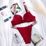5A Women's Sexy Shine Rhinestone Sparkling Underwear Set