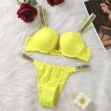 5A Women's Sexy Shine Rhinestone Sparkling Underwear Set