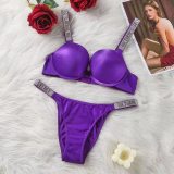 5A Women's Sexy Shine Rhinestone Sparkling Underwear Set