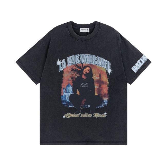 Original Music Collection Vintage Wash T-Shirt Black Distressed Graphic Tee