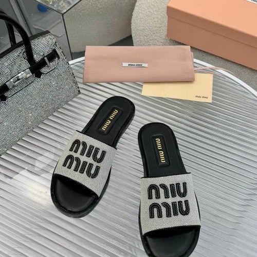 5A Canvas Logo Flat Slide Sandals Summer Beach Resort Casual Footwear