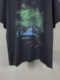 Original Distressed Graphic T-Shirt Oversized Black Tee with Abstract Print