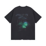 Original Distressed Graphic T-Shirt Oversized Black Tee with Abstract Print