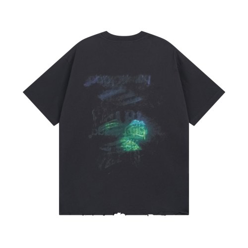 Original Distressed Graphic T-Shirt Oversized Black Tee with Abstract Print