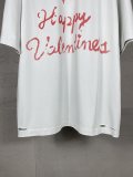 Original Happy Valentine's T-Shirt Washed White Distressed Cotton Tee