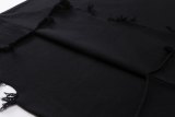 Original 3B Logo Distressed Hem T-Shirt Black Cotton Tee with Raw Edge Detail