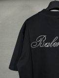 Original Rhinestone Script Logo T-Shirt Black Cotton Tee
