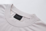 Original 3B Logo Distressed Hem T-Shirt White Cotton Tee with Raw Edge Detail