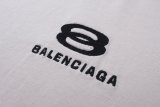 Original 3B Logo Distressed Hem T-Shirt White Cotton Tee with Raw Edge Detail