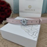 5A Women's Thin Leather Belt with Medusa Buckle