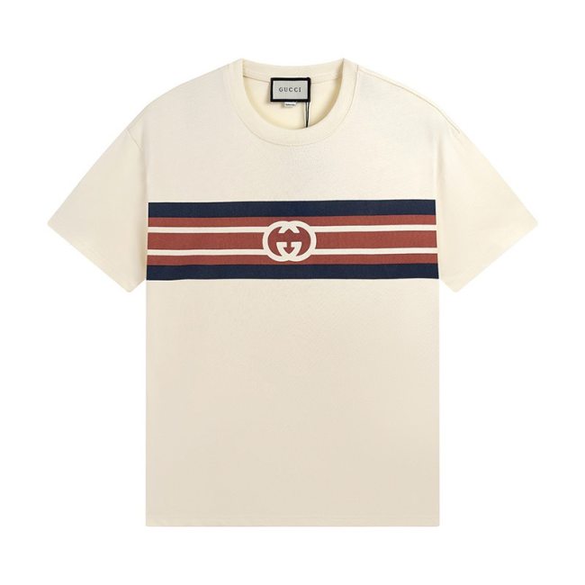 5A Interlocking G Web Stripe Print T-Shirt