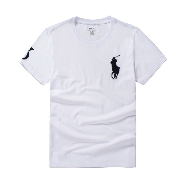 5A Polo Men's T-Shirt Classic Fit Big Pony Embroidered Short Sleeve Tee with Number 3 on Sleeve