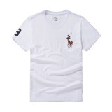 5A  Polo Men's T-Shirt Classic Fit Big Pony Embroidered Short Sleeve Tee with Number 3 on Sleeve