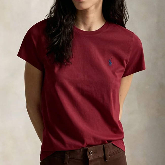 5A Women Short Sleeve T-shirts Burgundy