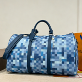 Original Keepall 50 Damoflage Blue Pixelated Canvas Travel Bag