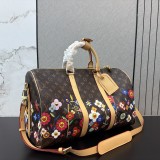 Original Keepall Bandoulière 45 Monogram Flower Travel Bag
