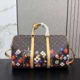 Original Keepall Bandoulière 45 Monogram Flower Travel Bag