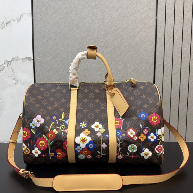 Original Keepall Bandoulière 45 Monogram Flower Travel Bag