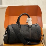 Original Keepall 25 Black Monogram Empreinte Leather Travel Handbag