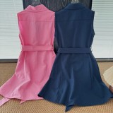 5A Polo Dress Women's Sleeveless Oxford Shirt Dress