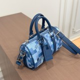 Original Keepall Bandoulière 25 Damoflage Blue Canvas Travel Bag