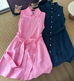 5A Polo Dress Women's Sleeveless Oxford Shirt Dress