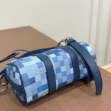 Original Keepall Bandoulière 25 Damoflage Blue Canvas Travel Bag