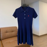 5A Polo Dress Women's Cable Knit Short Sleeve A-Line Dress