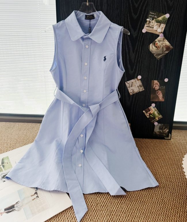 5A Polo Dress Women's Sleeveless Oxford Shirt Dress