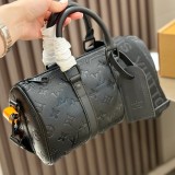 Original Keepall 25 Black Monogram Empreinte Leather Travel Handbag