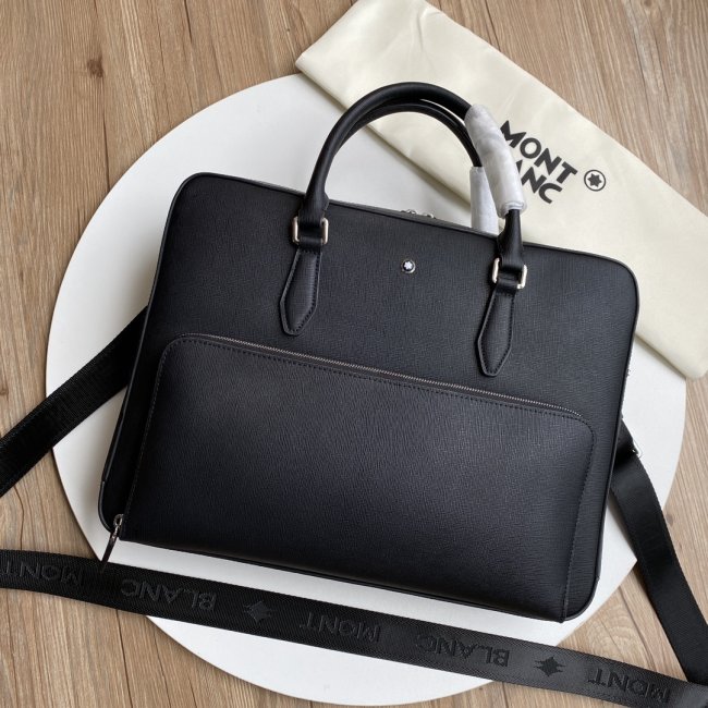 Original Sartorial Document Case Black Leather Briefcase