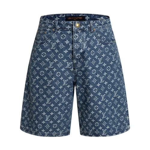 Original Men's Monogram Denim Shorts Cotton Jacquard Shorts