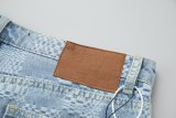 Original Denim Shorts Checkerboard Pattern Jean Shorts