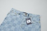 Original Denim Shorts Checkerboard Pattern Jean Shorts