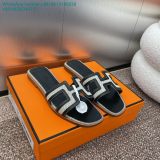 5A Canvas Oran Sandals Women's Leather Slides