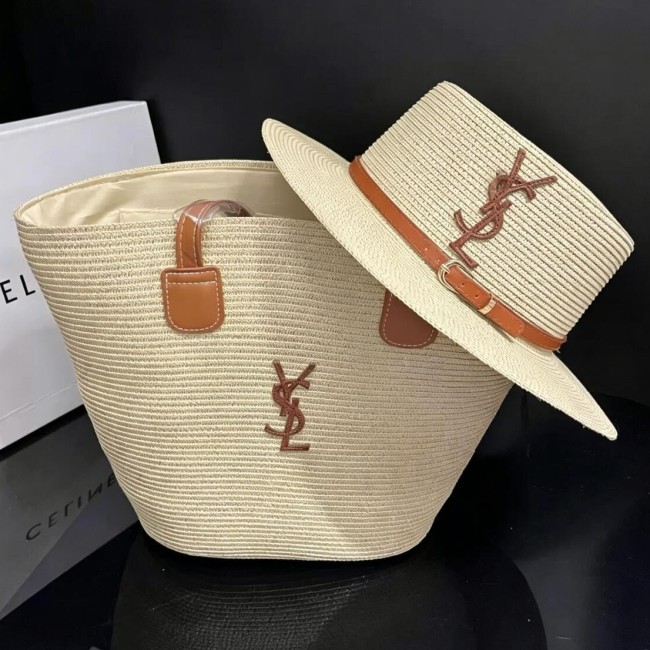 5A Straw Tote Bag And Matching Wide-Brim Hat